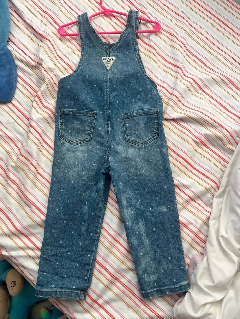 OshKosh B'gosh Denim Polka Dot Girls' Overalls in Blue